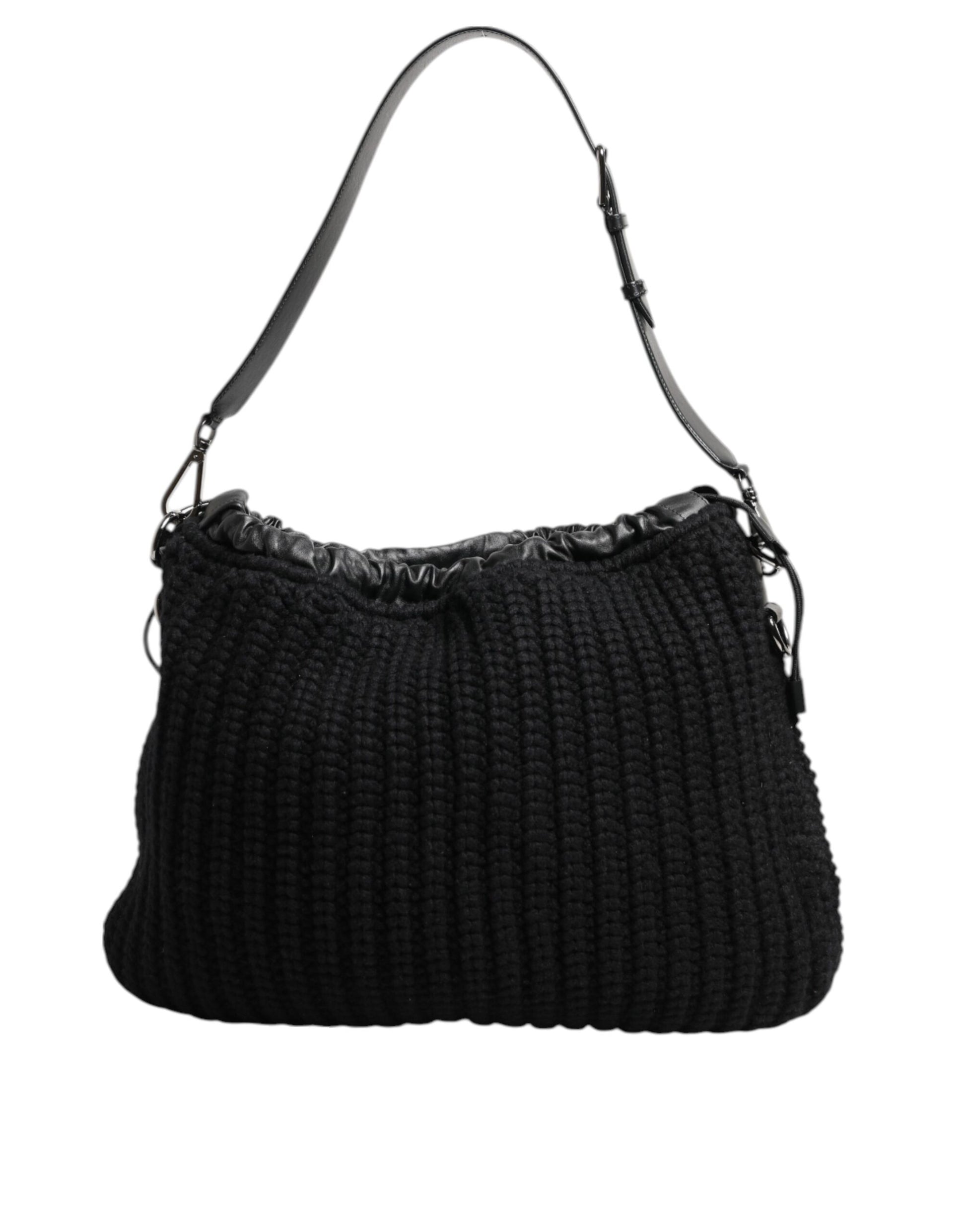 Dolce And Gabbana  Cashmere-Knitted Leather Shoulder Bag - XT & Co