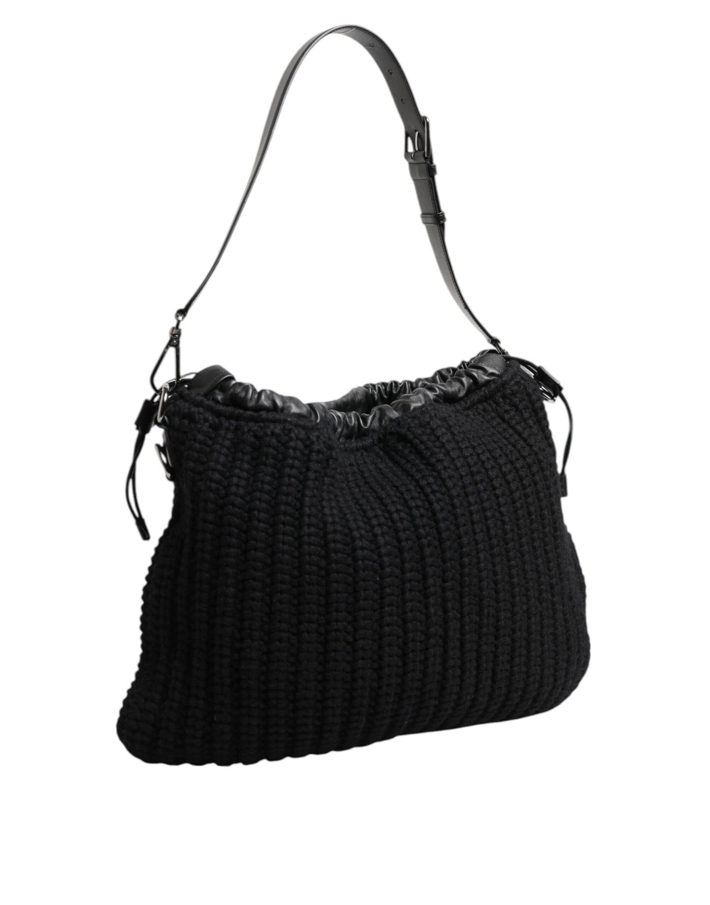 Dolce And Gabbana  Cashmere-Knitted Leather Shoulder Bag - XT & Co