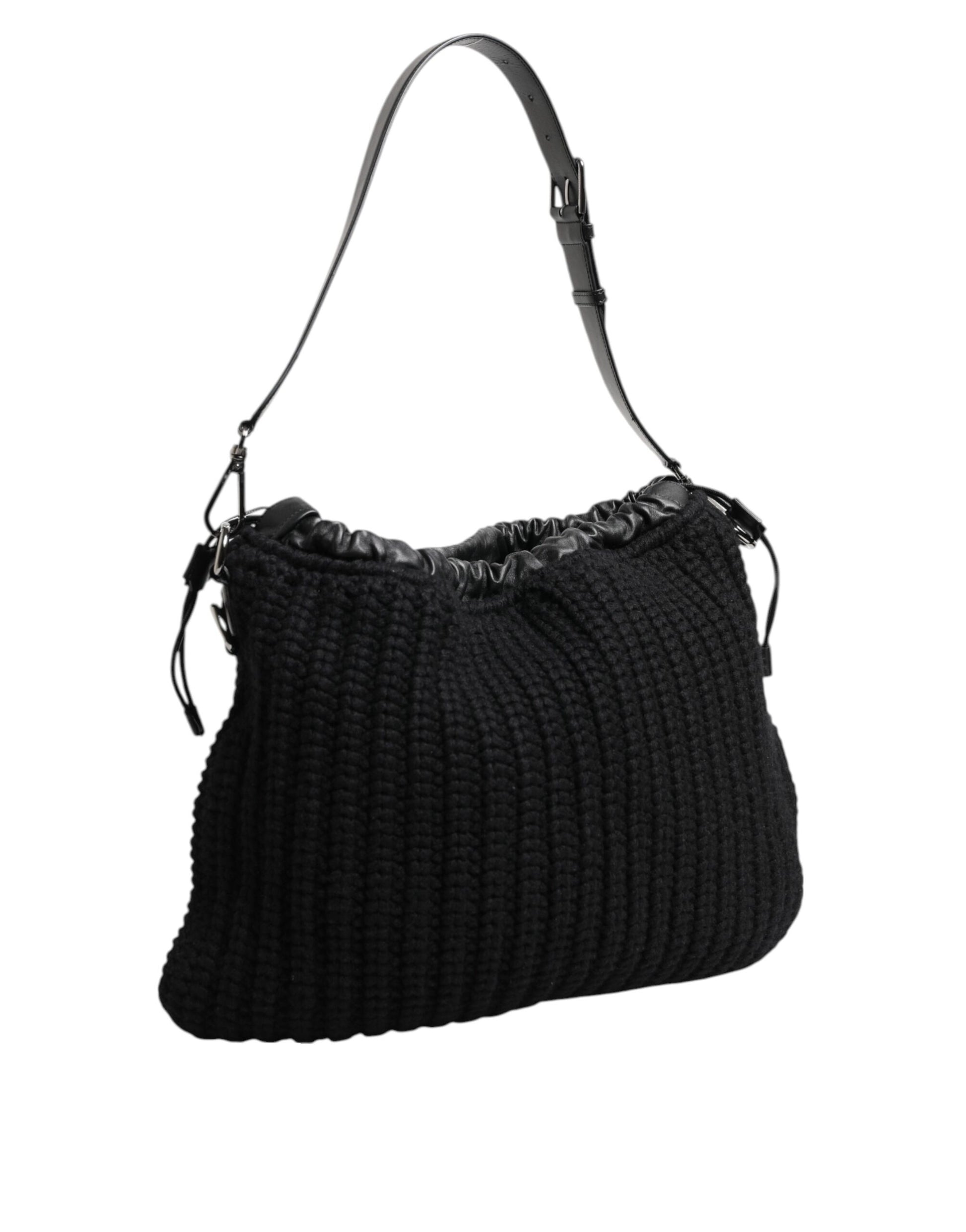 Dolce And Gabbana  Cashmere-Knitted Leather Shoulder Bag - XT & Co