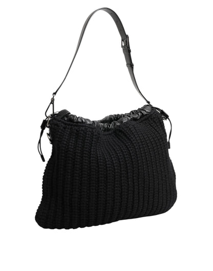 Dolce And Gabbana  Cashmere-Knitted Leather Shoulder Bag - XT & Co