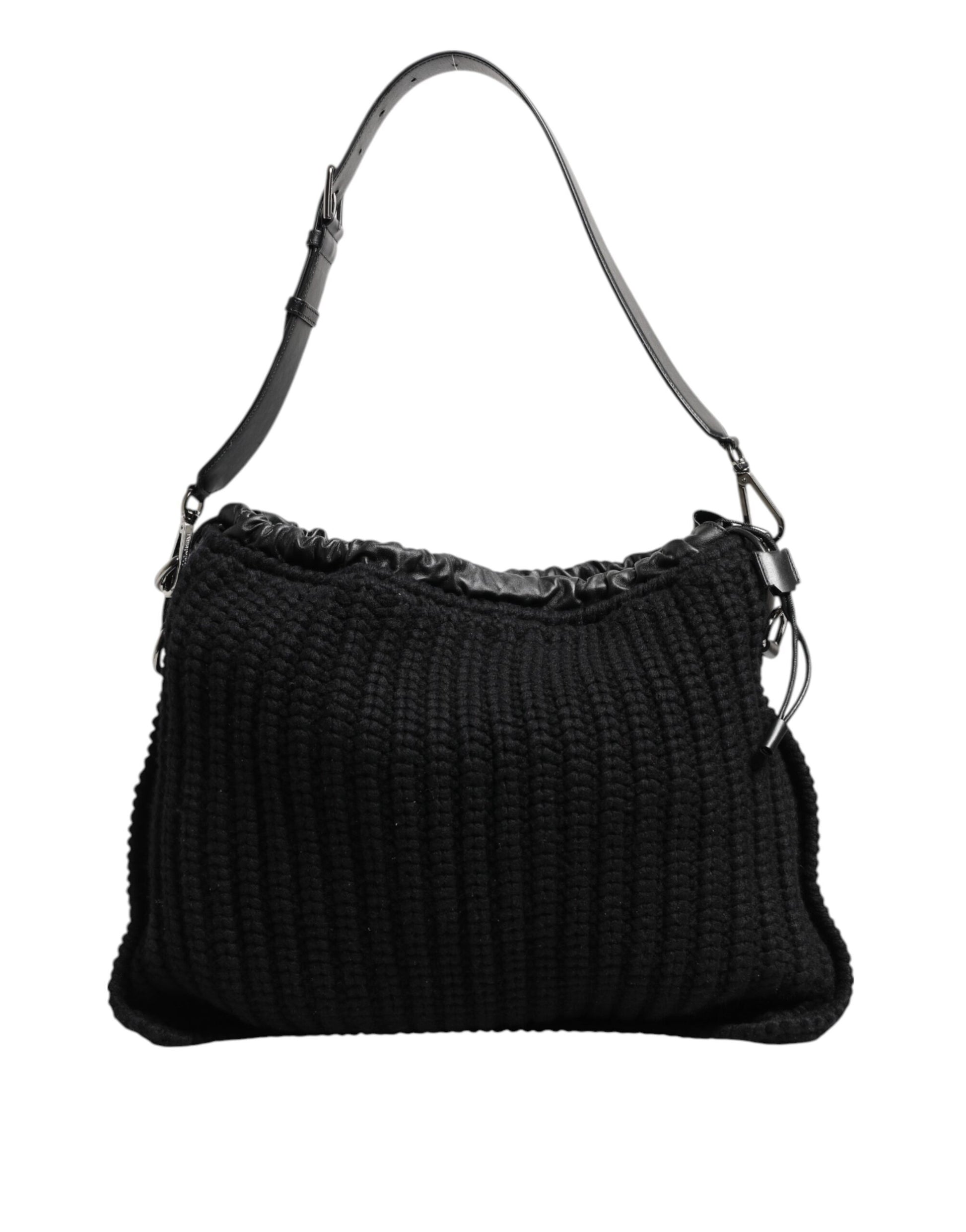 Dolce And Gabbana  Cashmere-Knitted Leather Shoulder Bag - XT & Co