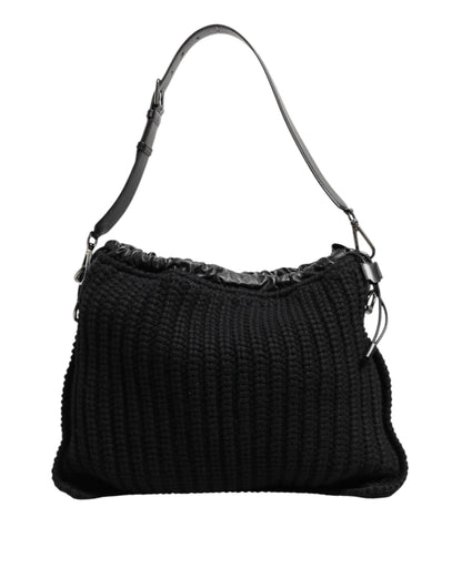 Dolce And Gabbana  Cashmere-Knitted Leather Shoulder Bag - XT & Co