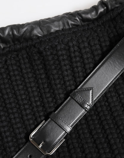 Dolce And Gabbana  Cashmere-Knitted Leather Shoulder Bag - XT & Co