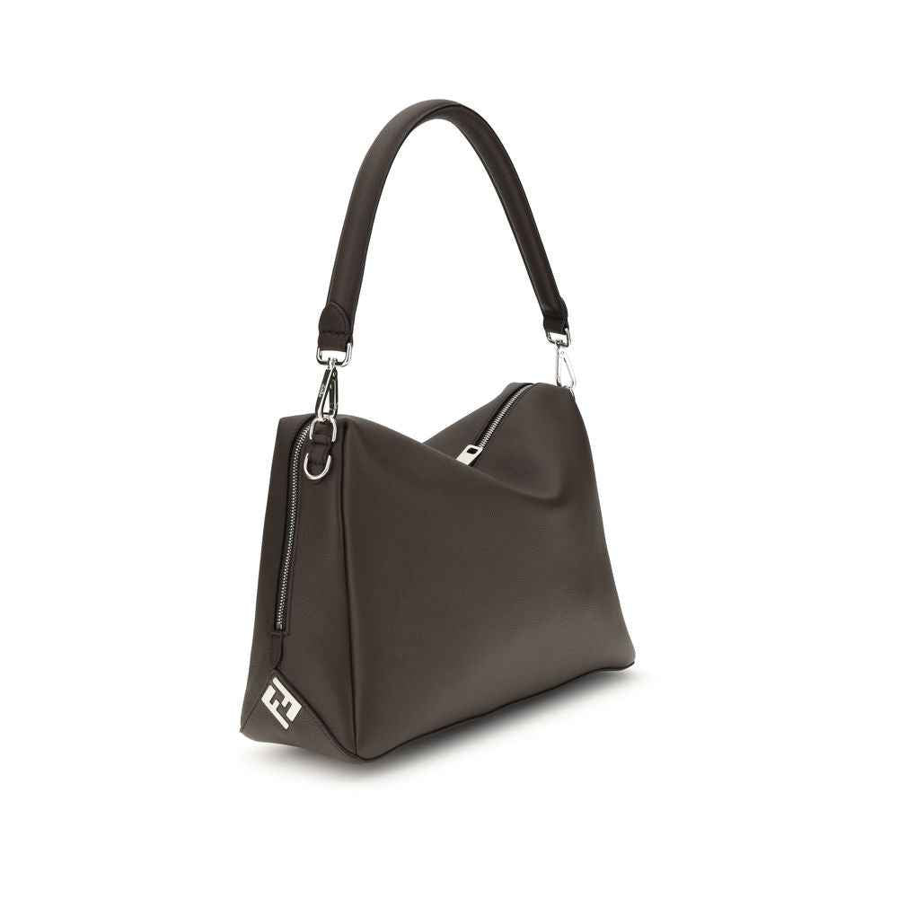 Fendi Brown Calf Leather Bos Taurus Shoulder Bag