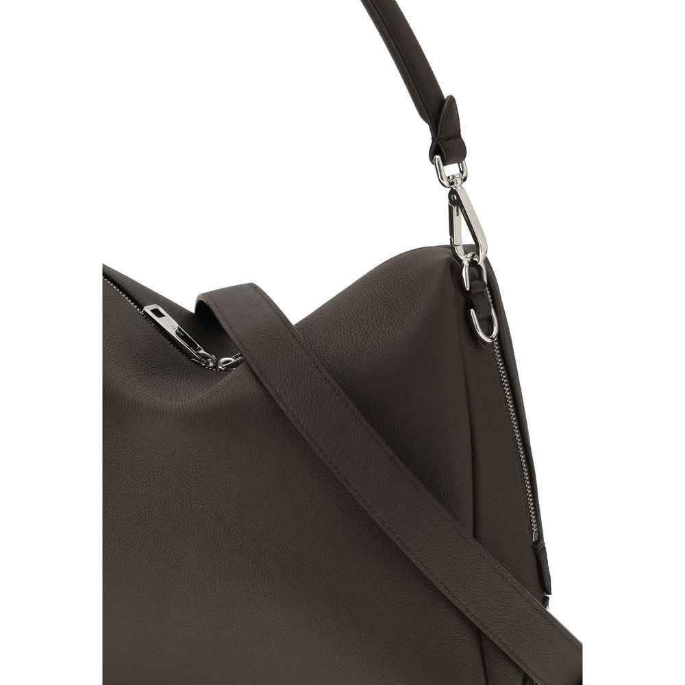 Fendi Brown Calf Leather Bos Taurus Shoulder Bag