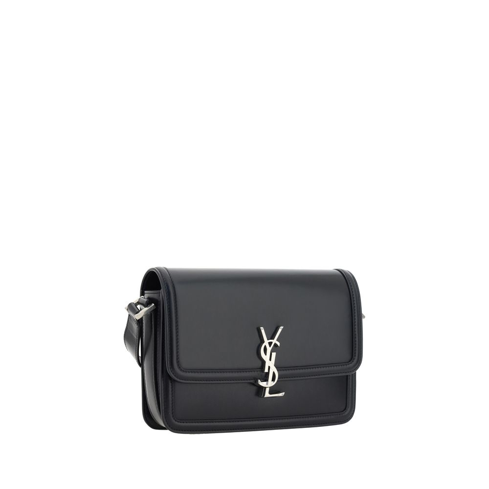 Saint Laurent Black Calf Leather Bos Taurus Shoulder Bag by Saint Laurent