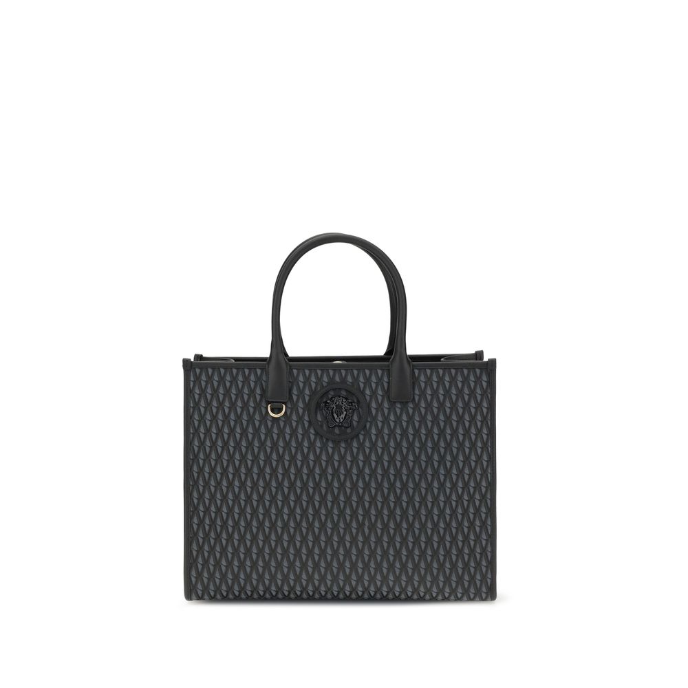 Versace La Medusa Black Cotton Tote Bag - XT & Co