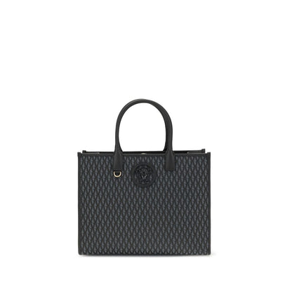 Versace La Medusa Black Cotton Tote Bag - XT & Co