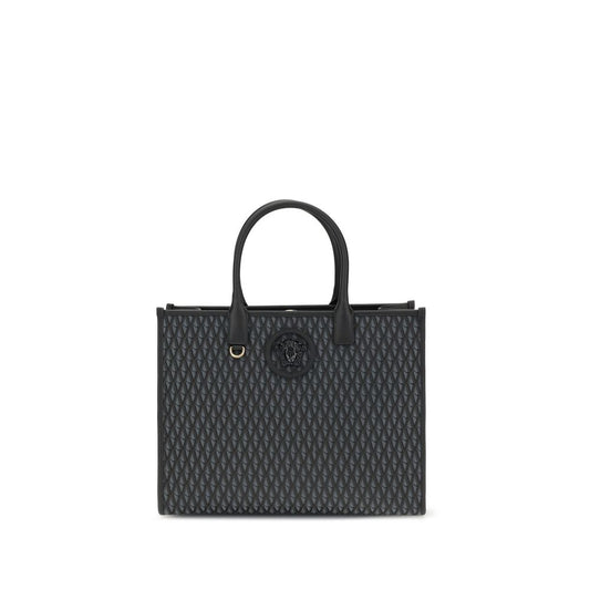 Versace La Medusa Black Cotton Tote Bag - XT & Co