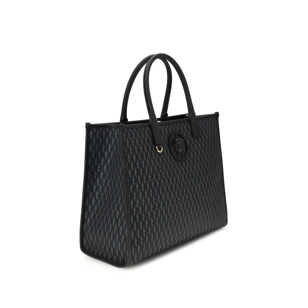 Versace La Medusa Black Cotton Tote Bag - XT & Co