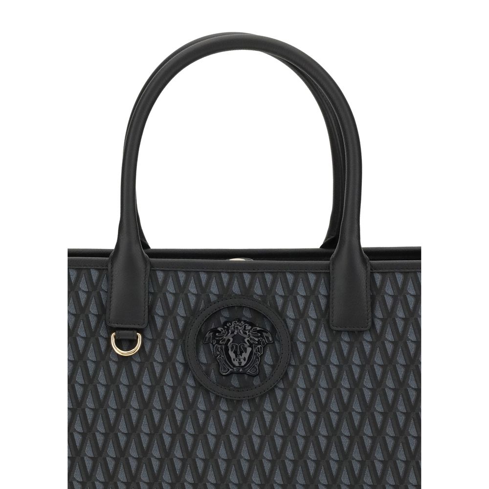 Versace La Medusa Black Cotton Tote Bag - XT & Co