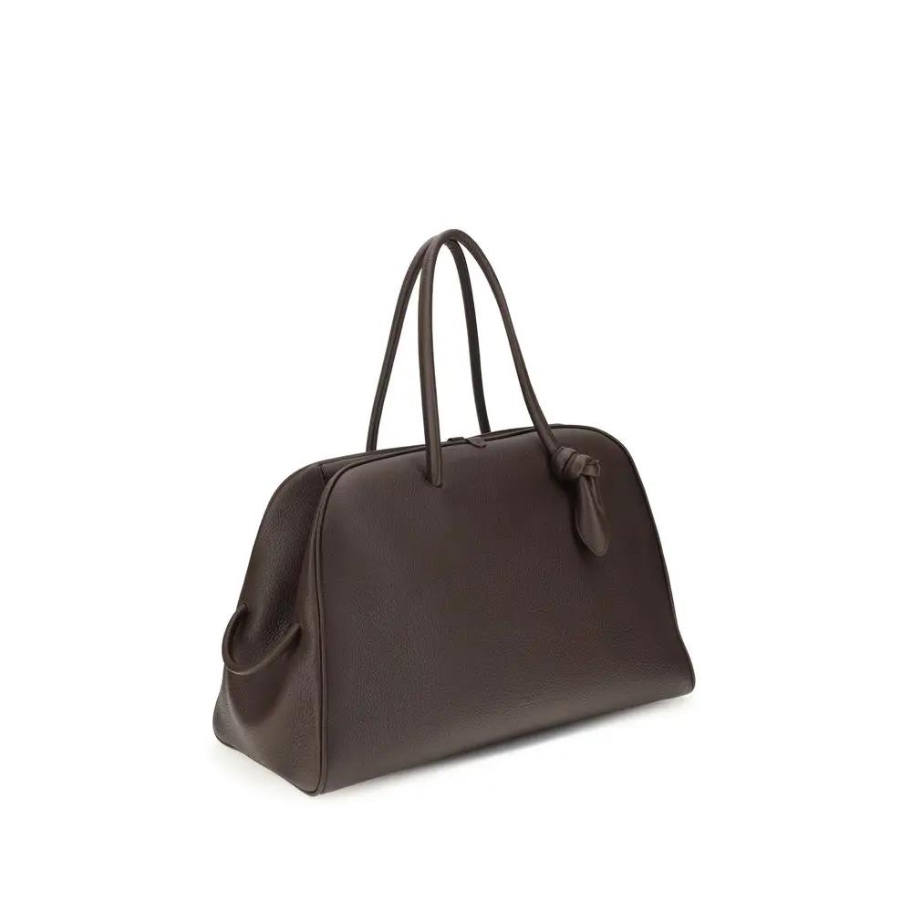 Jacquemus Le Grand Tourismo Travel Bag brown leather satchel, front view