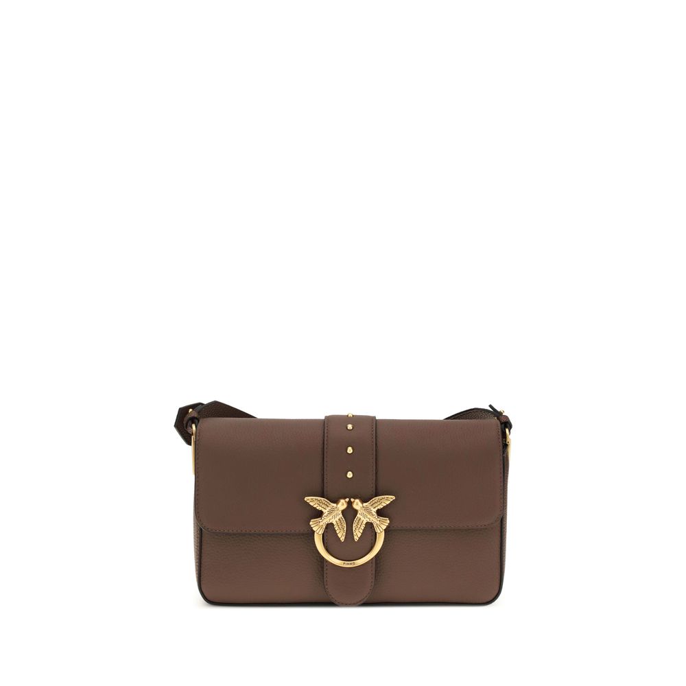 PINKO Brown  Love leather Shoulder Bag - XT & Co