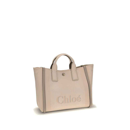 Chloé Beige Cotton Tote Bag With Leather-Trim - XT & Co