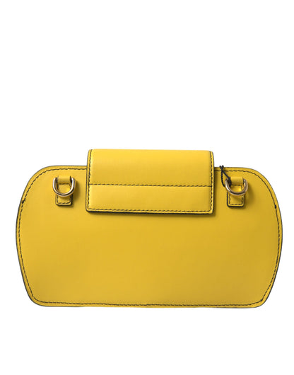 Dolce Gabbana Lime Yellow Logo Calfskin Clutch - XT & Co