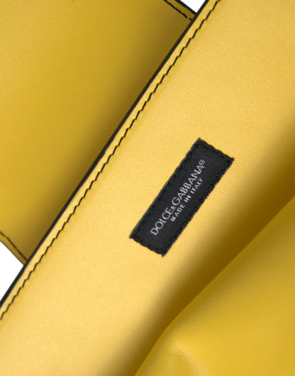 Dolce Gabbana Lime Yellow Logo Calfskin Clutch - XT & Co