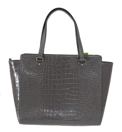 Kate Spade Graphite-Croc-Embossed Leather Tote - XT & Co