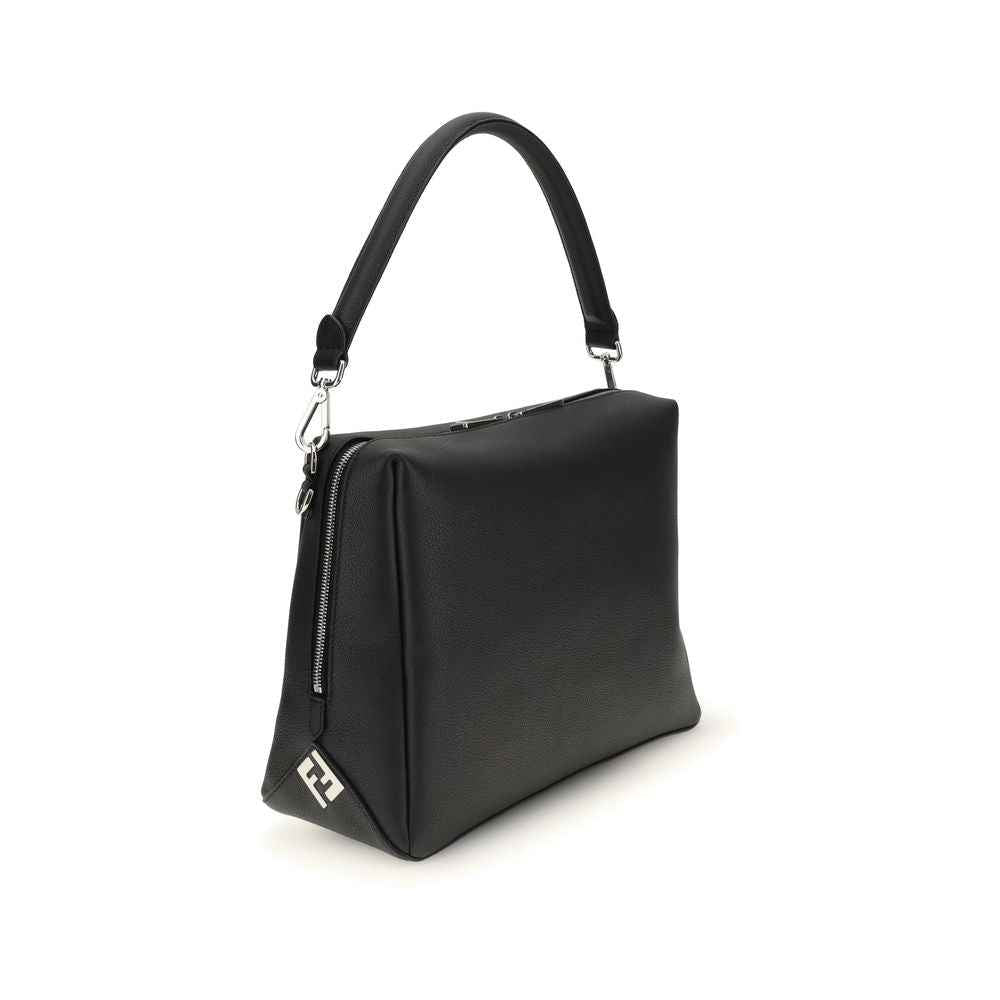 Fendi Black Calf Leather Bos Taurus Shoulder Bag