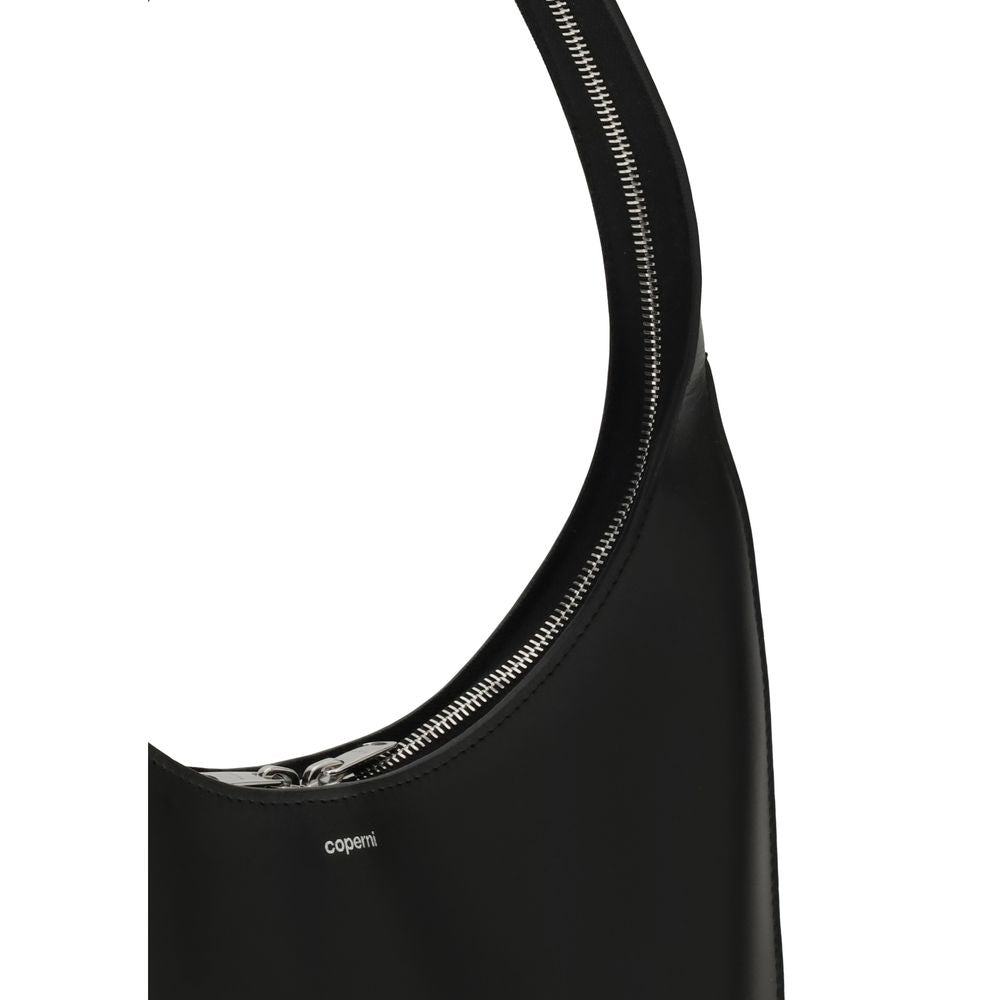Coperni Bos Taurus shoulder bag, black calf leather, front view.