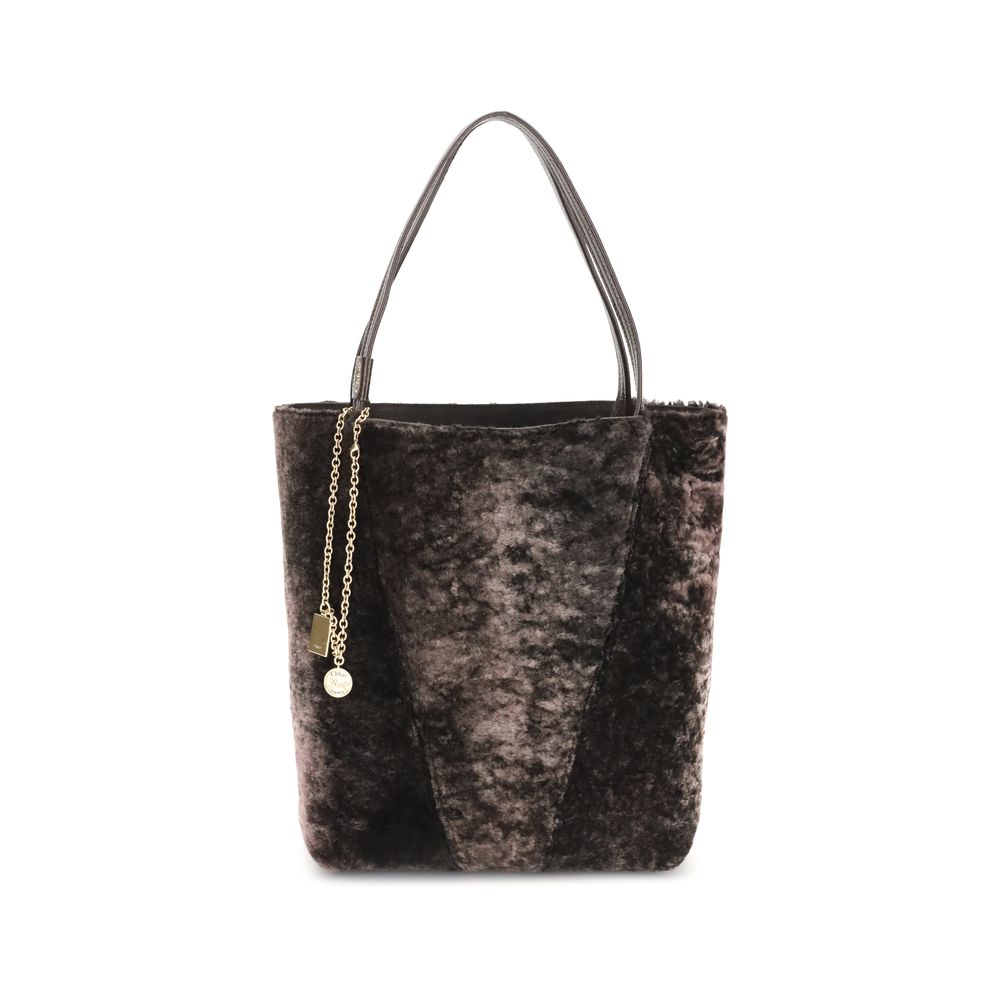 Chloé Brown Lamb Shearling Shoulder Bag - XT & Co