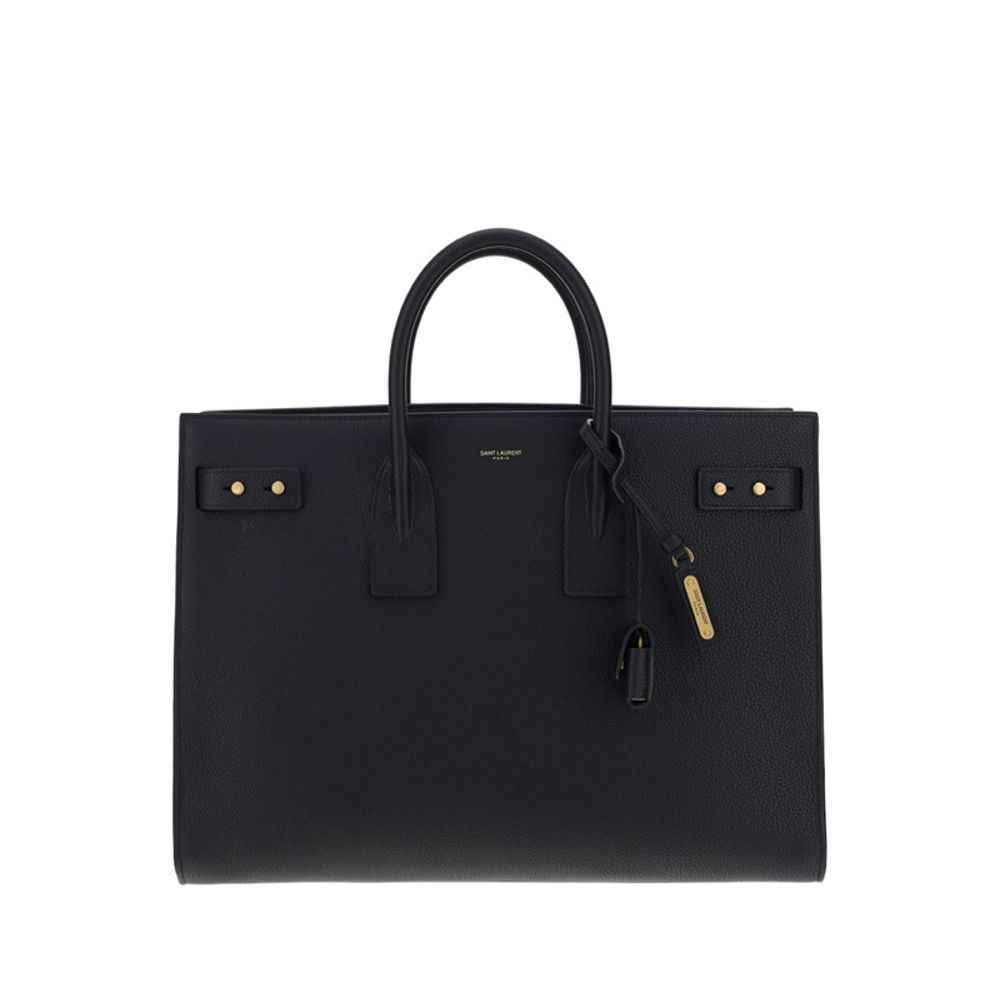 Saint Laurent Black Calf Leather Bos Taurus Handbag