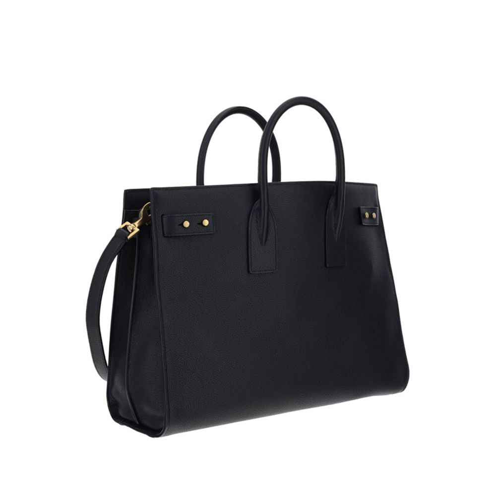 Saint Laurent Black Calf Leather Bos Taurus Handbag