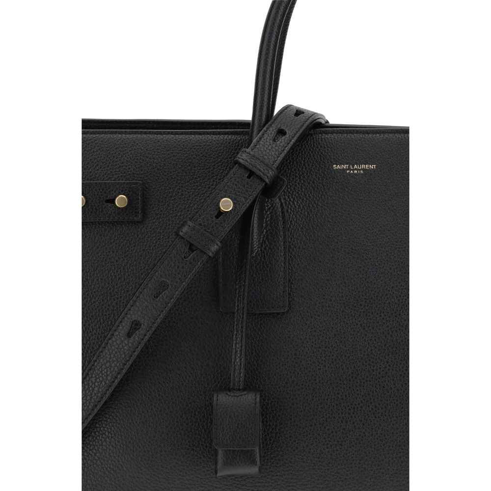 Saint Laurent Black Calf Leather Bos Taurus Handbag