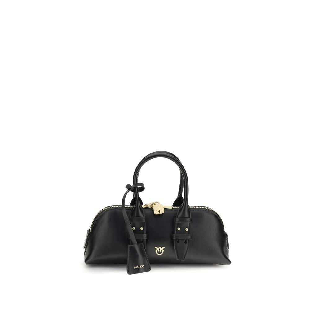 PINKO Black Calf Leather Shoulder Bag - XT & Co