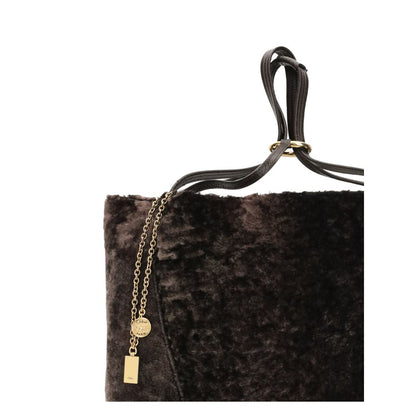 Chloé Brown Shearling Fur Shoulder Bag - XT & Co