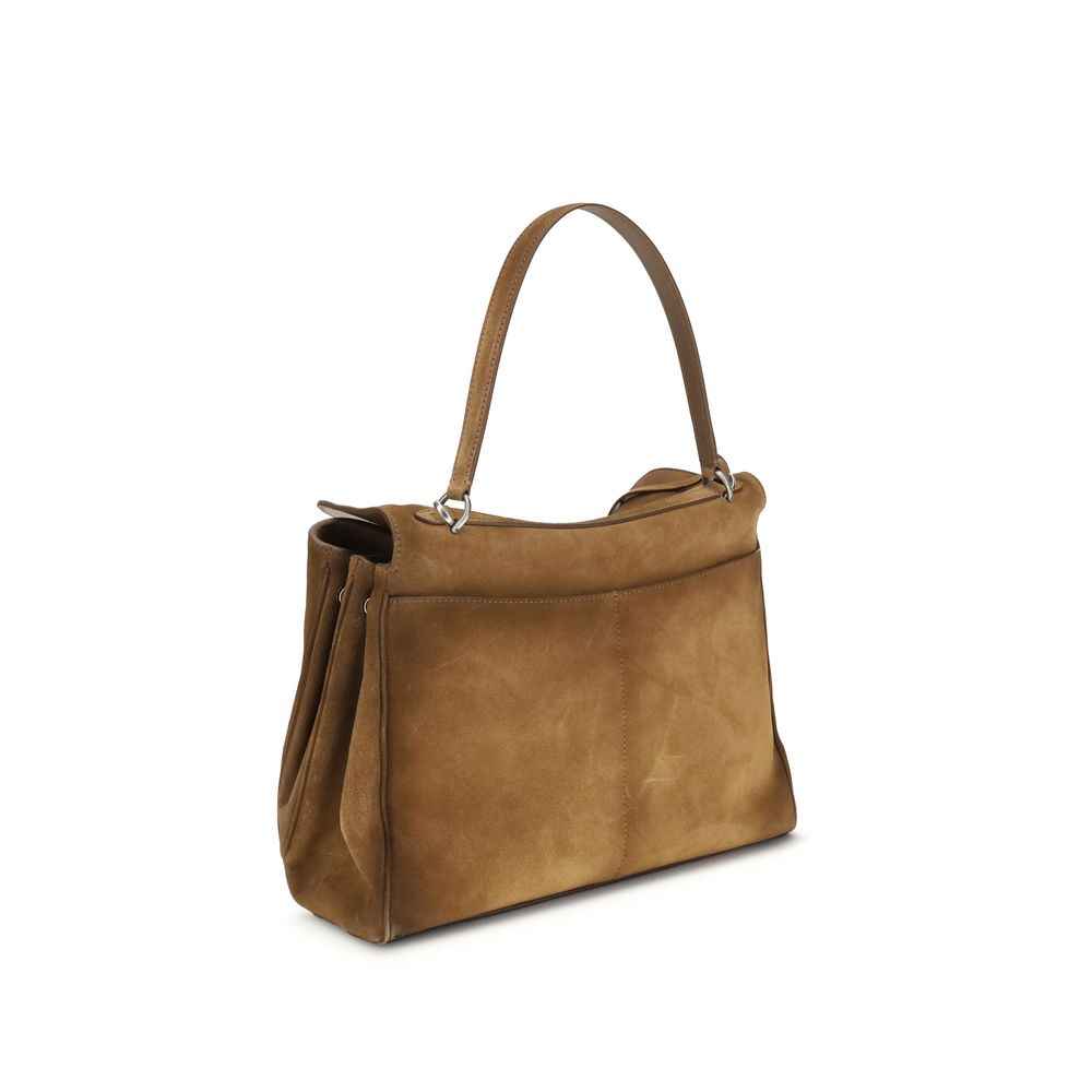 Balenciaga Medium Rodeo Bag brown suede leather shoulder bag front view