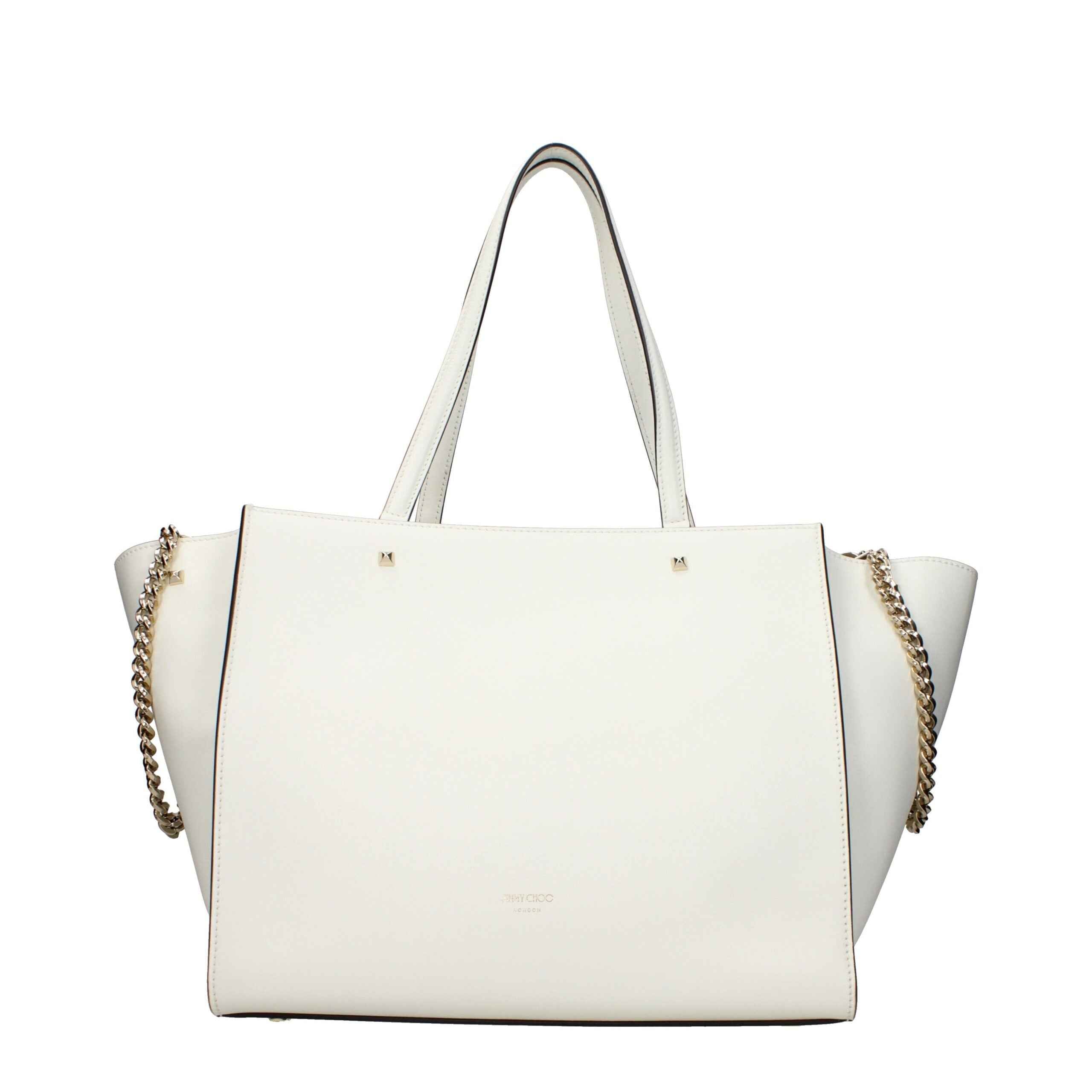 Jimmy Choo Avenue Day shoulder bag, white leather, front view