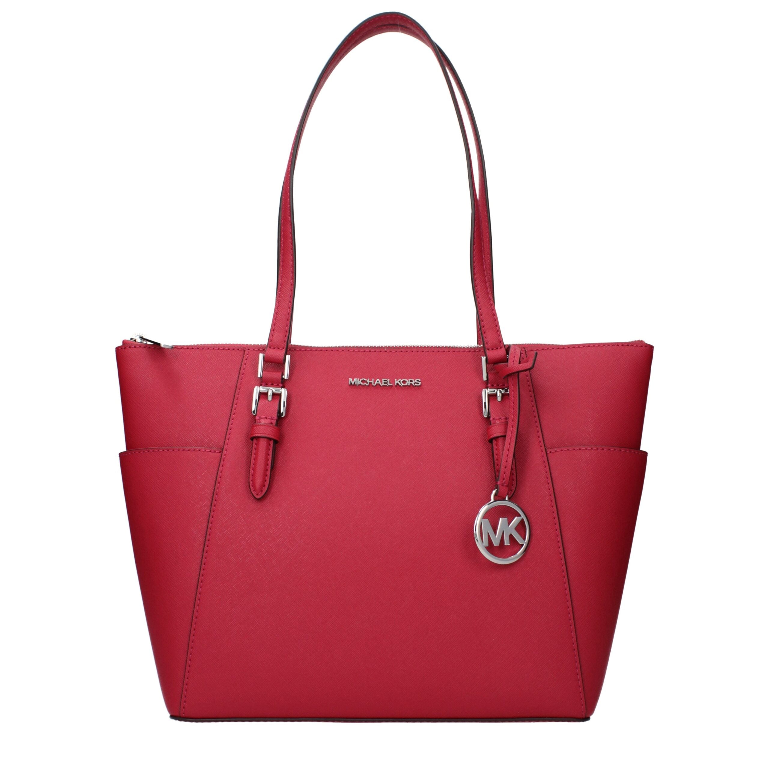 Michael Kors Red Leather Tote Bag