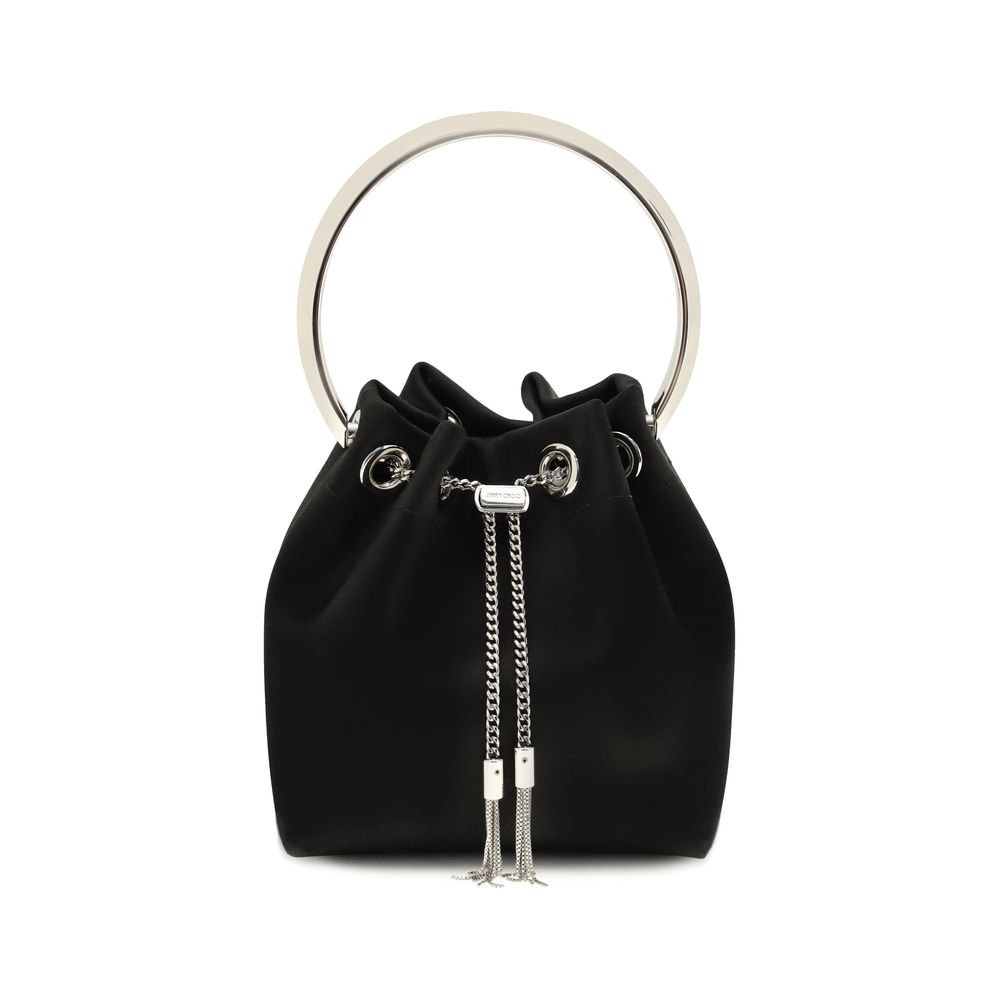 Jimmy Choo Black Silk Bucket Bag - XT & Co