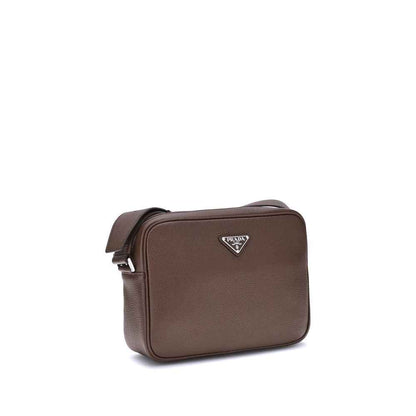 Prada Brown Calf Leather Bos Taurus Shoulder Bag
