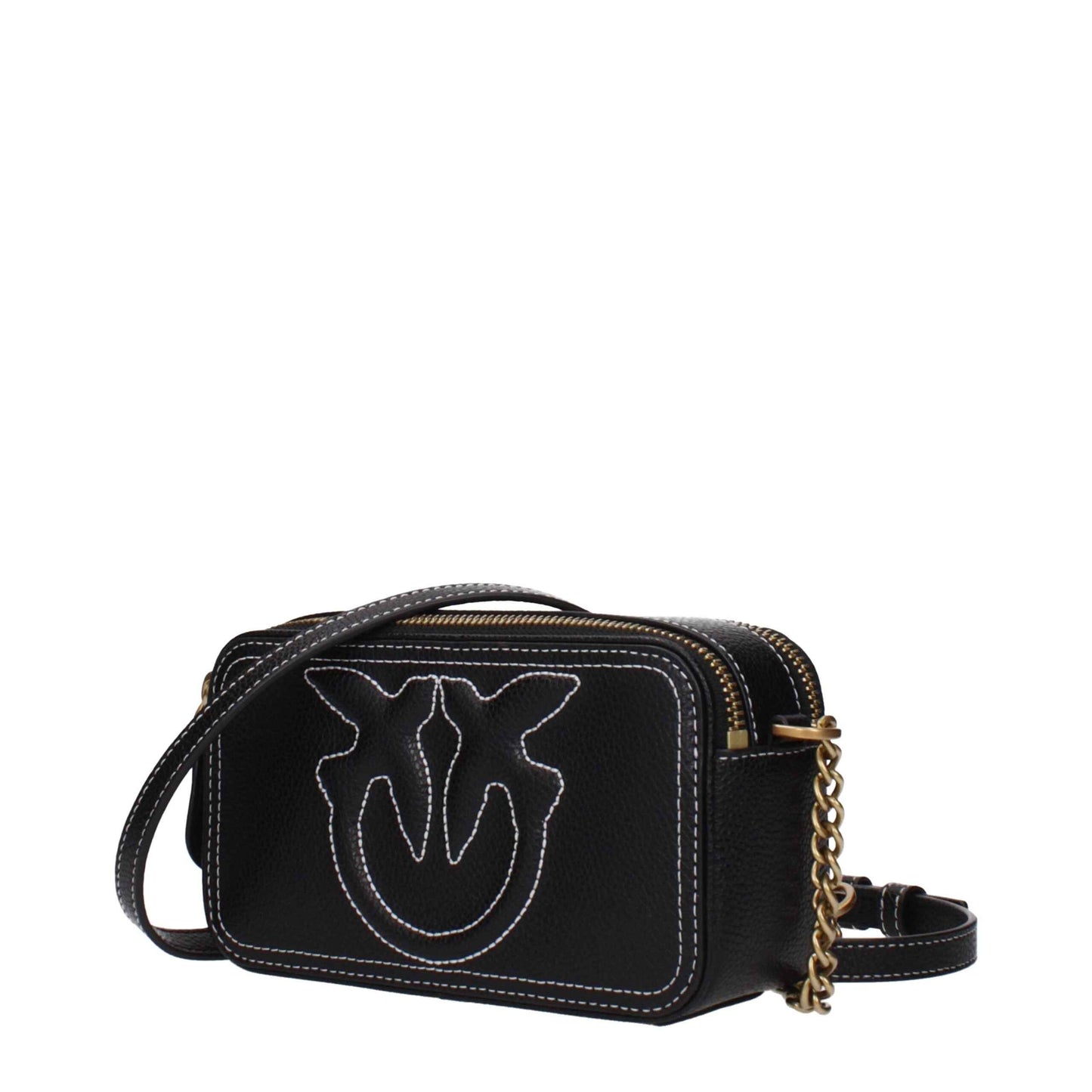 PINKO Black Leather Crossbody Bag - XT & Co