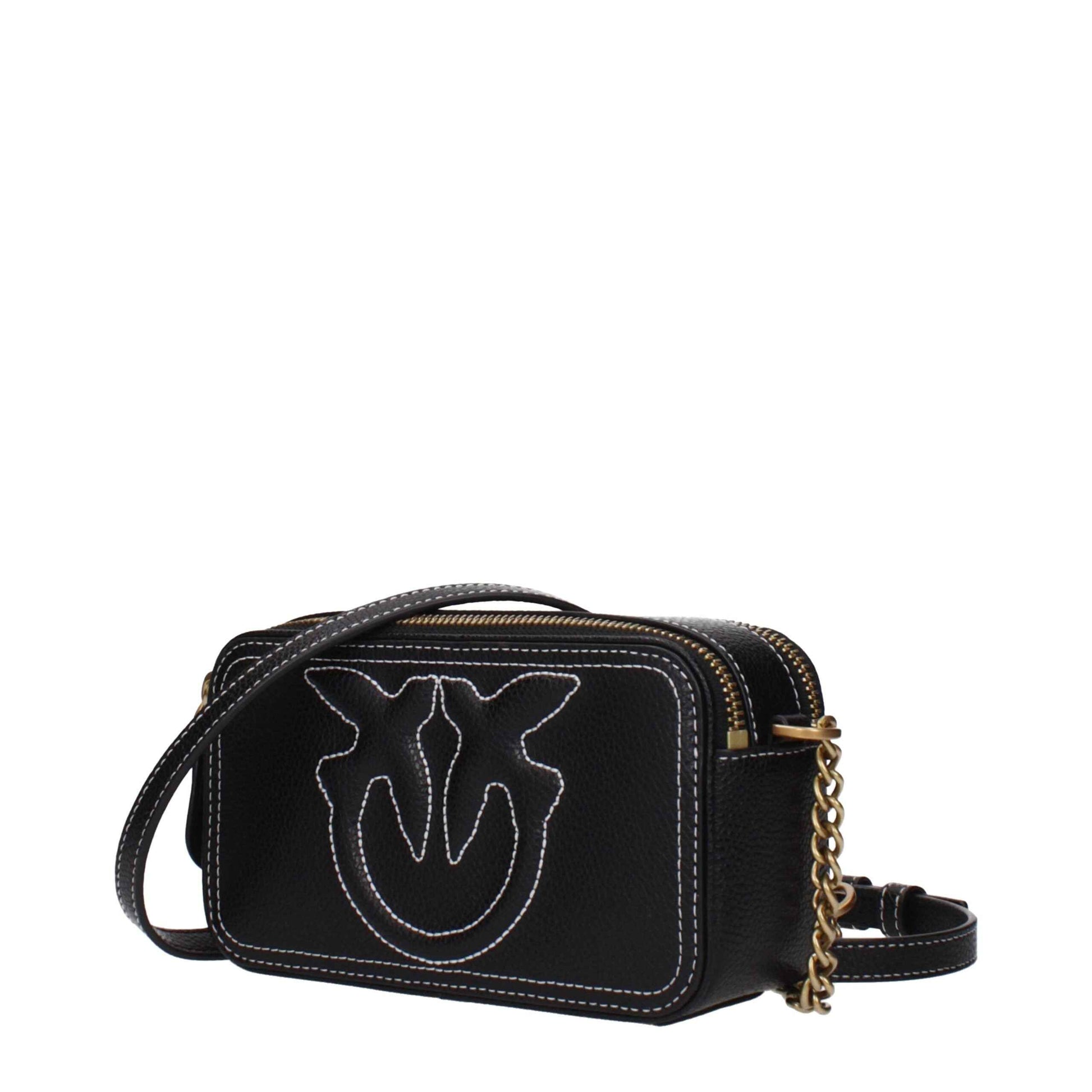 PINKO Black Leather Crossbody Bag - XT & Co