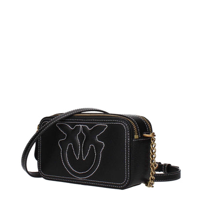 PINKO Black Leather Crossbody Bag - XT & Co