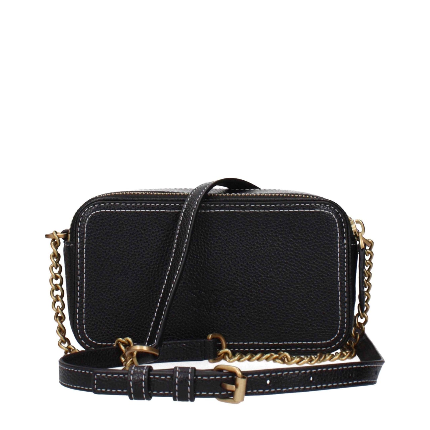 PINKO Black Leather Crossbody Bag - XT & Co