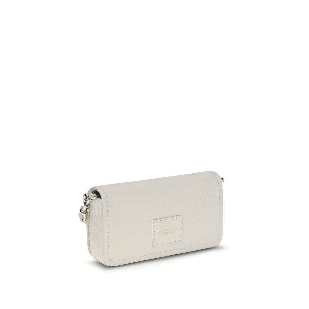 The Mini Bag by Marc Jacobs white leather shoulder bag front view