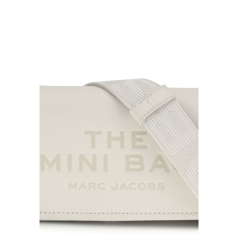 Marc Jacobs The Mini Bag white leather shoulder bag front view