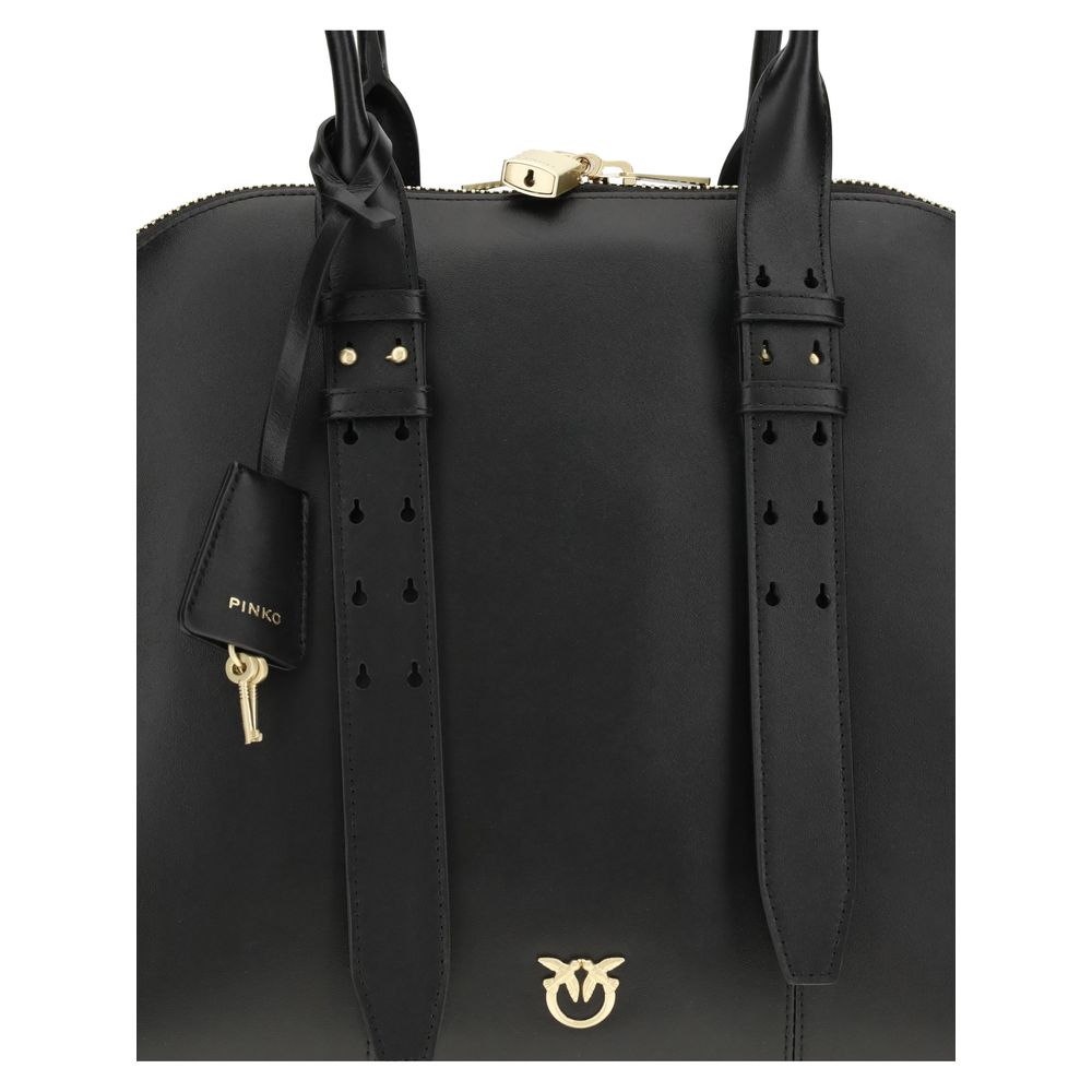 PINKO Black Calf Leather Shoulder Bag - XT & Co