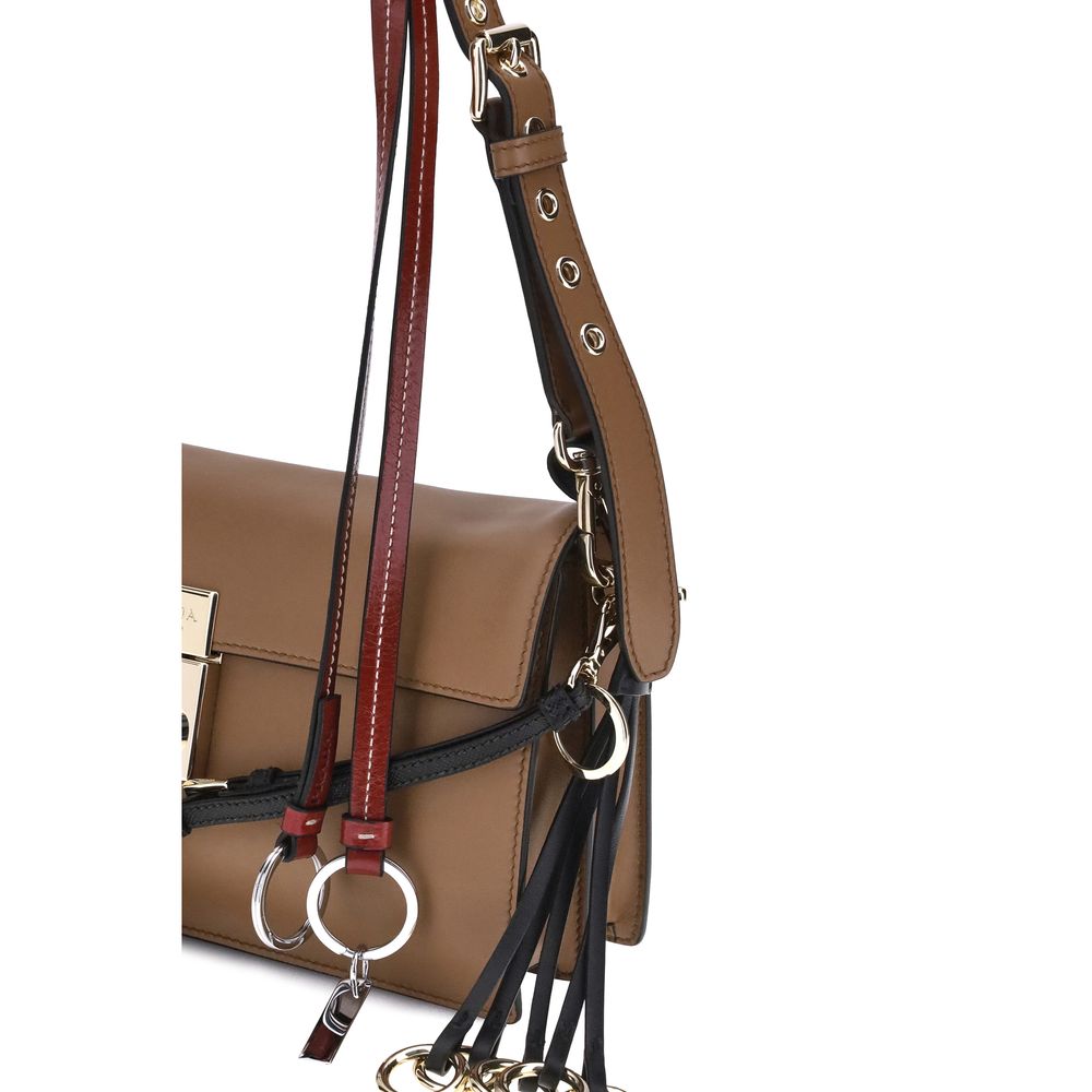 Prada Brown Calf Leather Bos Taurus Shoulder Bag - XT & Co