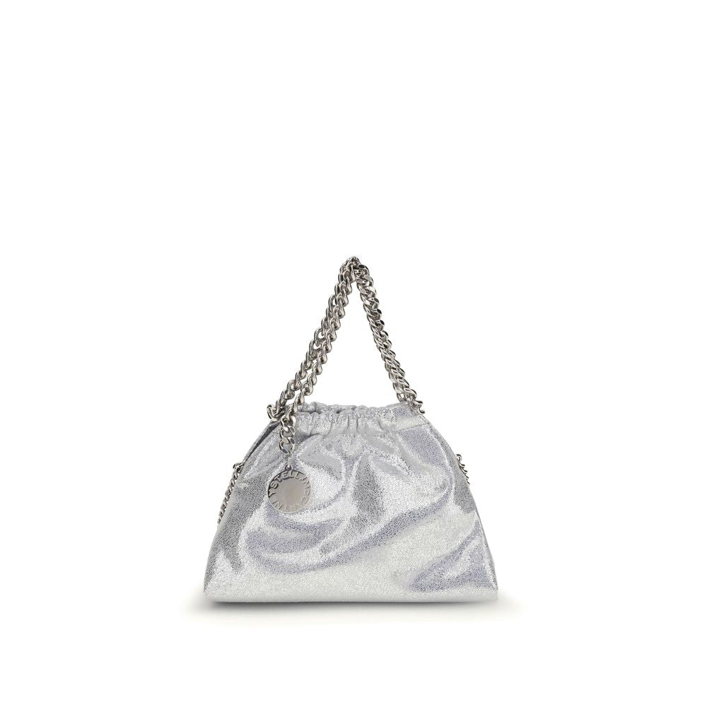 Stella McCartney Falabella silver metallic shoulder bag front view