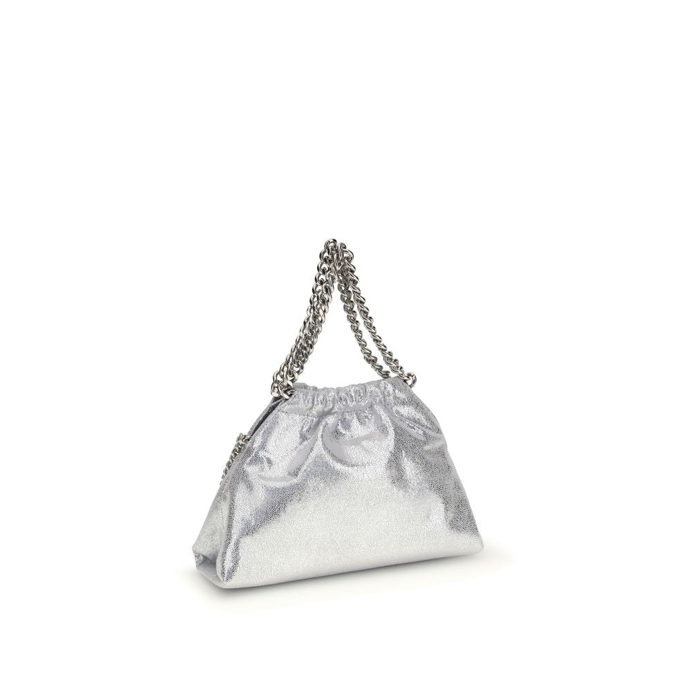 Stella McCartney Falabella silver metallic shoulder bag side view