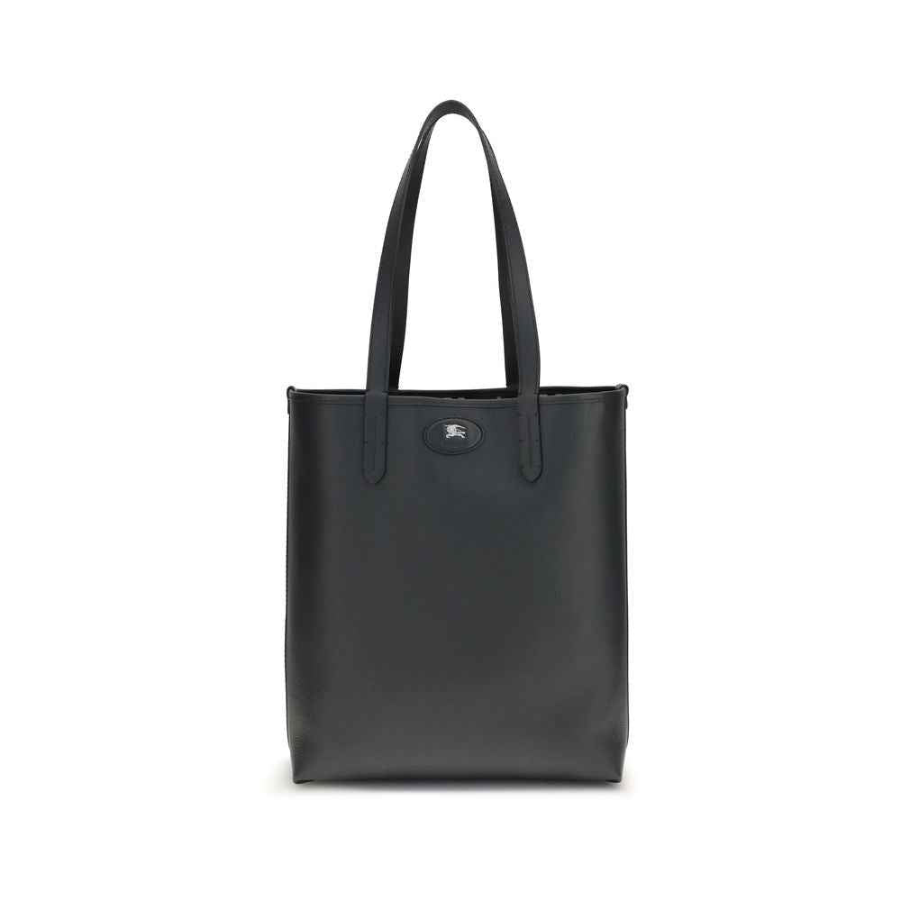 Burberry Bloomsbury leather tote bag, black, double handles, front view