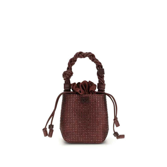 Ganni Bordeaux Recycled Polyester Handbag by Ganni