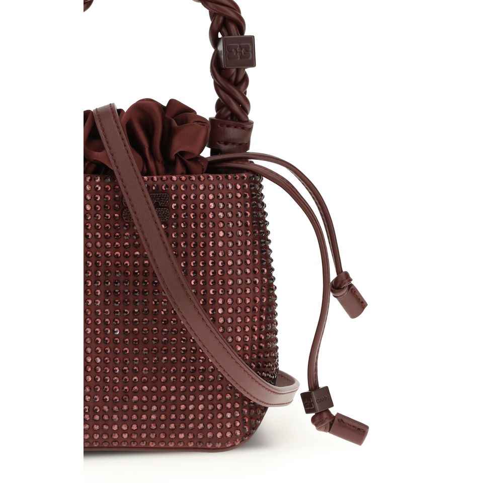 Ganni Bordeaux Recycled Polyester Handbag by Ganni