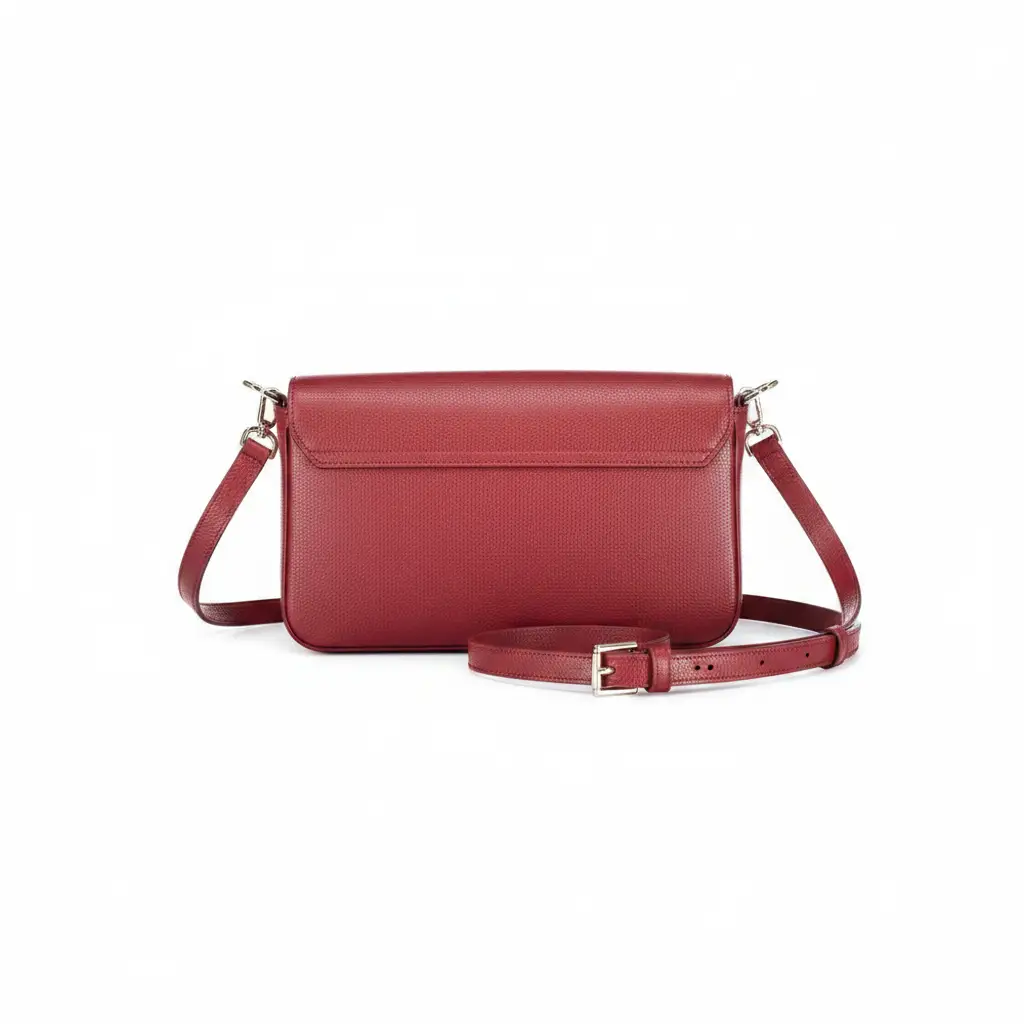 Furla Iride red pebbled leather crossbody bag front view
