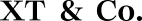 The text 'XT & Co.' appears in large white letters on a black background.