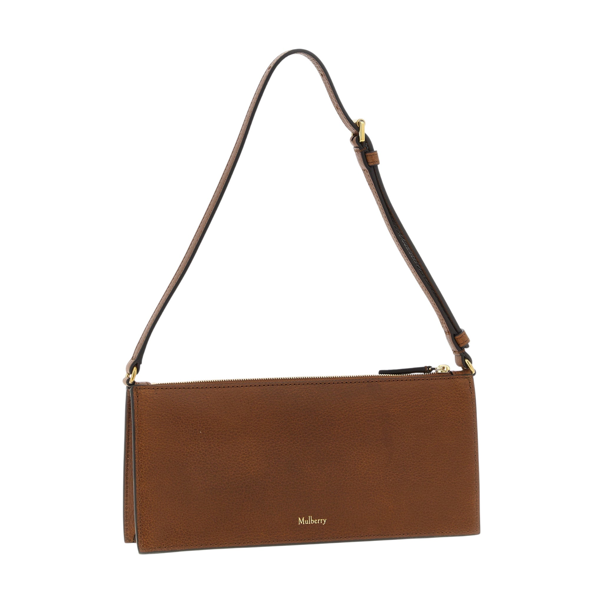 Bolso de hombro Mulberry Roxanne en piel de becerro marrón con correa ajustable, disponible en XT & Co